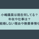 小嶋陽菜は現在何してる?年収や仕事は?結婚しない理由や熱愛事情も