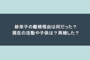 紗栄子の離婚理由は何だった?現在の活動や子供は?再婚した?