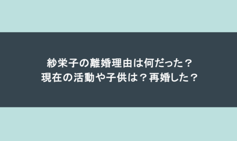 紗栄子の離婚理由は何だった?現在の活動や子供は?再婚した?