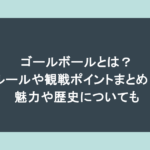 ゴールボールとは?ルールや観戦ポイントまとめ!魅力や歴史についても